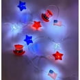 thumbnail image 1 of Cqxid USA Star With USA Flag String Lights July 4th Independence Day Decorative LED String Lights Battery Operated LED String Lights With Remote For July 4th Decor Stripes, 1 of 1