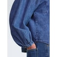 thumbnail image 4 of Scoop Women's Cotton Denim Shirt with Blouson Sleeves, Sizes XS-XXL, 4 of 5