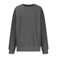 thumbnail image 4 of Timegard Womens Long Sleeve Tops Crewneck Drop Shoulder Solid Color Pullover Fall Casual Loose Blouse, 4 of 6
