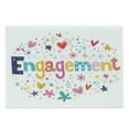 thumbnail image 1 of Engagement Party Cutting Board, Cartoon Patchwork Inspired Hearts Engagement Party Theme Image Art Print, Decorative Tempered Glass Cutting and Serving Board, Large Size, Multicolor, by Ambesonne, 1 of 1