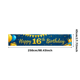 thumbnail image 3 of Blue Backdrop Banner with Golden Glittery Happy 16th Birthday Text Balloons Stars and Gift Elements Birthday Party Decoration Photography Props Party Supplies Backdrop Decorations, 3 of 8