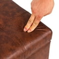 thumbnail image 4 of Adeco  50" Bonded Leather Storage Ottoman Bench Dark-Brown Bonded Leather,Faux Leather Large Americana,Modern & Contemporary Faux Leather, 4 of 5