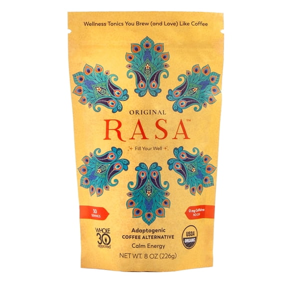 RASA Original â€“ Adaptogenic Mushroom Coffee Alternative | Vegan, Keto, Whole 30, Ayurveda Wellness Tonic with Chaga   Reishi (8 oz. / 30 Servings)