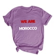 thumbnail image 4 of Gamivast "We Are Morocco" Graphic T-Shirt for Women Soccer Fan Apparel Casual Short Sleeve Crew Neck Tee Soft Lightweight Summer Sports Everyday Comfortable Top Purple XL, 4 of 5