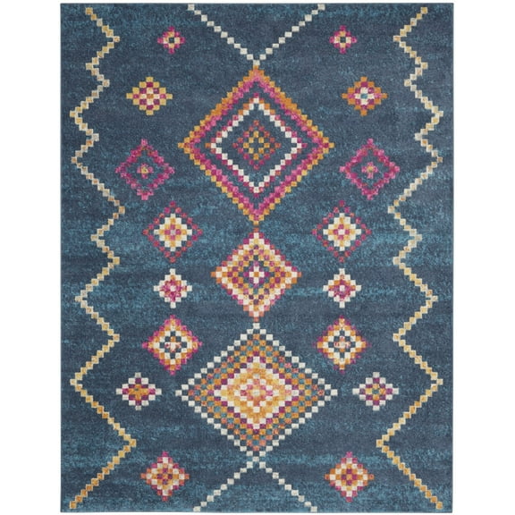 7’ x 10’ Navy Blue Berber Pattern Area Rug
