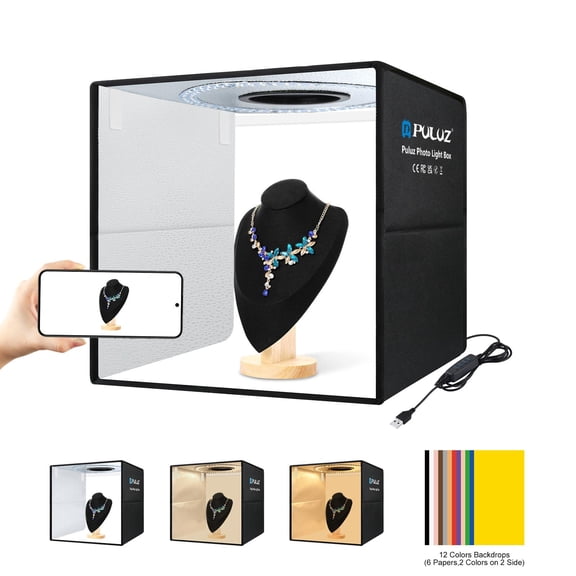 Soft Box Set Portable Folding Photo Lighting Modifier Photography Tent Box with 6 Colors Backdrops
