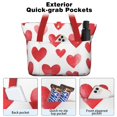 thumbnail image 2 of Tote Bag for Women - Valentine's Day Heart Pattern Shoulder Bag - Large Utility Work Duffle Bag with Zipper Handbag for Travel, Work, Sprots, 2 of 5