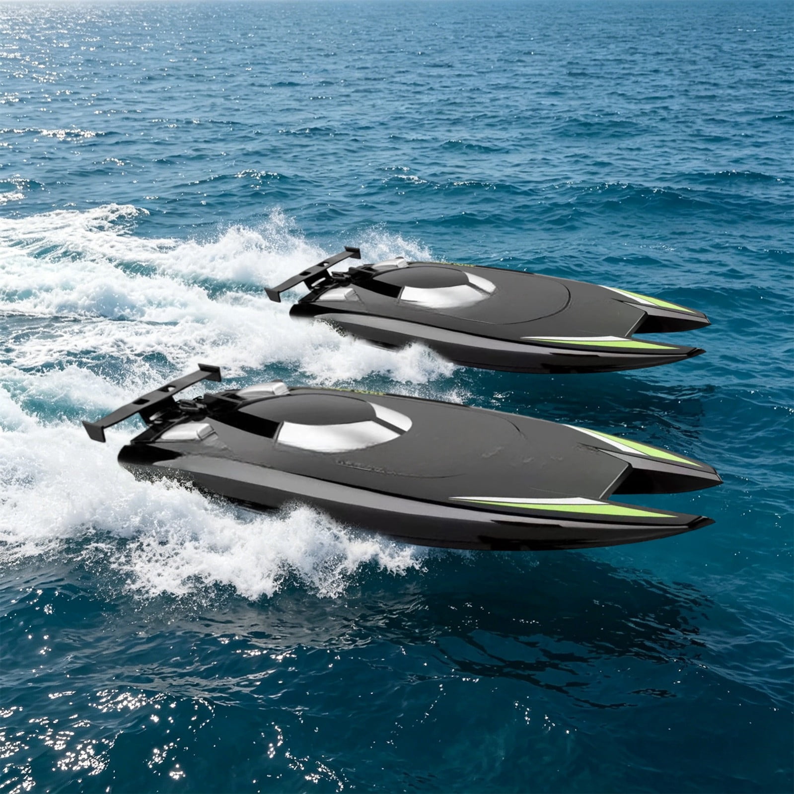 RC Boat High Speed 30+mph 2.4GHz Fast Racing Waterproof Toy for Pool,Black