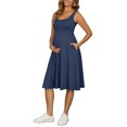 thumbnail image 4 of INSPIRE CHIC Women Maternity Dresses A-Line Sleeveless Summer Sundress Flare Baby ShowerTank Dress with Pockets S Blue, 4 of 6