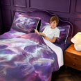 thumbnail image 3 of Manfei Fantasy White Dragon Animals Bed Sheets,Gothic Cloud Stars Full Size Sheets,Purple White,4-Piece,1 Flat Sheet,1 Fitted Sheet and 2 Pillowcases, 3 of 6