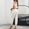 thumbnail image 6 of Riforla Jumpsuit for Womens Dressy Casual 2024 Romper Cold Shoulder Outfits for Summer Jumpsuits for Women White XL, 6 of 7