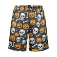 thumbnail image 2 of joogoo Mens Swim Trunks Pumpkin Skeleton Halloween Beach Shorts Drawstring Elastic Waist Swimwear Bathing Suits XL, 2 of 7