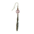 thumbnail image 4 of One Pair Boho Style Copper Drops with Colored Bead Earrings - Rose, 4 of 4