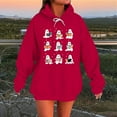 thumbnail image 1 of Moxiu Oversized Halloween Sweatshirt for Women Ghost Hoodies Long Sleeve Hooded Sweatshirt Spooky Season Pullover Tops Red,XXXXL, 1 of 3