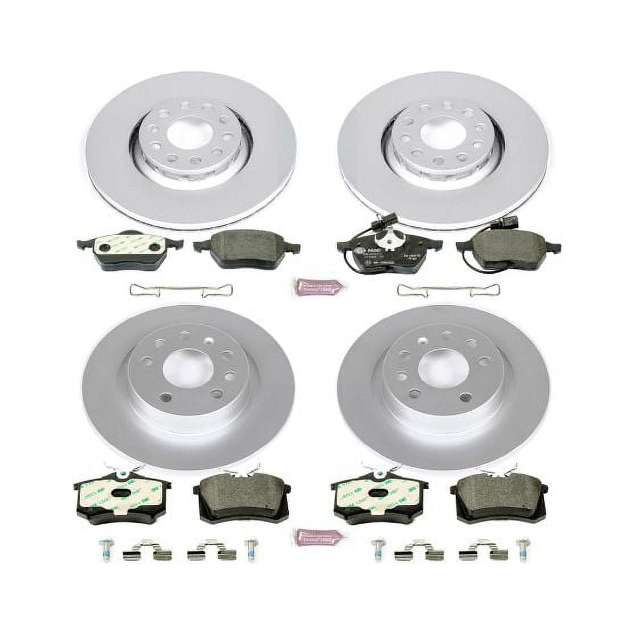 Power Stop Front and Rear Euro-Stop ECE-R90 Certified Brake Pad and Rotor Kit ESK637