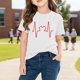 thumbnail image 5 of TaTaai School Season Cute Print Short Sleeve T-Shirt, Valentine's Day Casual Top, Unisex All Season Graphic Tee Gift, 5 of 8