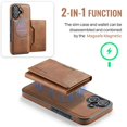 thumbnail image 5 of MAGKING Case For iPhone 16  , RFID Blocking, PU Leather,Compatible With MagSafe Detachable 2 In 1 Wallet With Multi-Card Slots,Magnetic Protective Cover,Brown,For  iPhone 16, 5 of 8