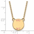 thumbnail image 2 of Sterling Silver Gold-plated LogoArt Phi Mu Sorority Text Small Color Enamel Pendant 18 inch Necklace QGP014PHM-18, 2 of 4