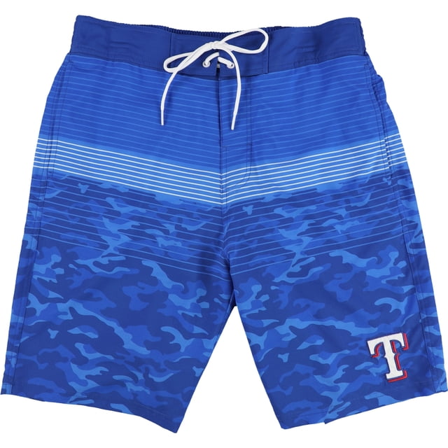 G-III Sports Mens Texas Rangers Lined Camo Swim Bottom Trunks, txr, L