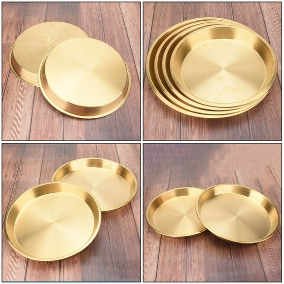 Worgeous 1Pack Copper Fruit Plate 24x24cm Golden Color for Tableware and Restaurant Use