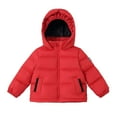 thumbnail image 4 of SuTry Boys Solid Color Thickened Hooded Windproof Down Cotton Jacket Warm Fall Winter Coat Outerwear for Kids 3-110 Years(Red,3-4 Years), 4 of 9