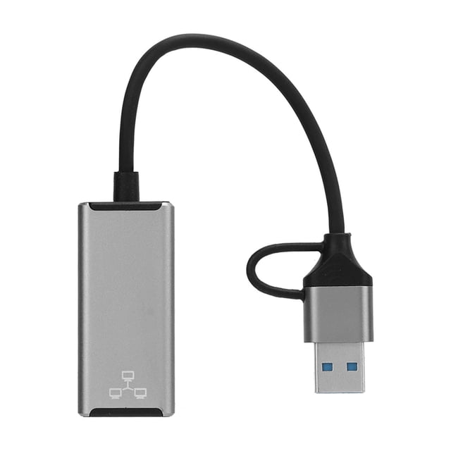 Adaptador USB A A RJ45, Aleación de aluminio estable de 100Mbps Ajuste Autico Ligero Tipo C Portable a Ethert