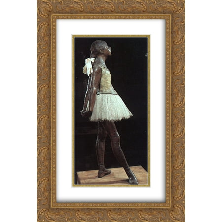 Degas Little Dancer - Edgar Degas 2x Matted 16x24 Gold Ornate Framed Art Print 'Little Dancer Fourteen Years Old'