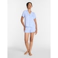 thumbnail image 3 of Joyspun Women’s Modal-Blend Ruffle Trim Notch Collar Top and Shorts Pajama Set, 2 Piece, Sizes XS-3X, 3 of 6