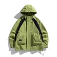 thumbnail image 4 of longantii Mens Waterproof Jackets Cozy Windbreaker Stand Collar Rain Jacket Long Sleeve Zip Up Jacket Modern Fit Fall Winter Going Out Streetwear Green M, 4 of 5