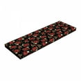 thumbnail image 1 of Red and Black Bench Pad, Shabby Form Garden Farm Flowers Leaves Roses and Violets Design, HR Foam Cushion with Decorative Fabric Cover, 45" x 15" x 2", Red Black Olive Green, by Ambesonne, 1 of 3