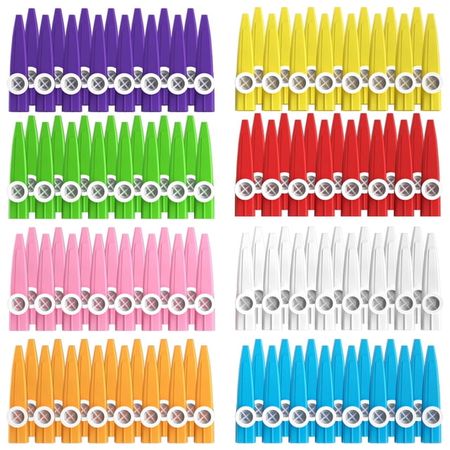 120 pcs 8 Colors Plastic Kazoos Musical Instruments for kids, Operation Christmas Child Shoebox Bulk Items, Perfect for Fun Gathe