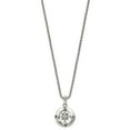 thumbnail image 2 of Diamond2Deal Stainless Steel Polished Compass Pendant on a Box Chain Necklace for Men 22", 2 of 4