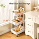 thumbnail image 4 of Organizador Rolling Cart Pipishell de 3 niveles de plástico blanco, 4 of 7