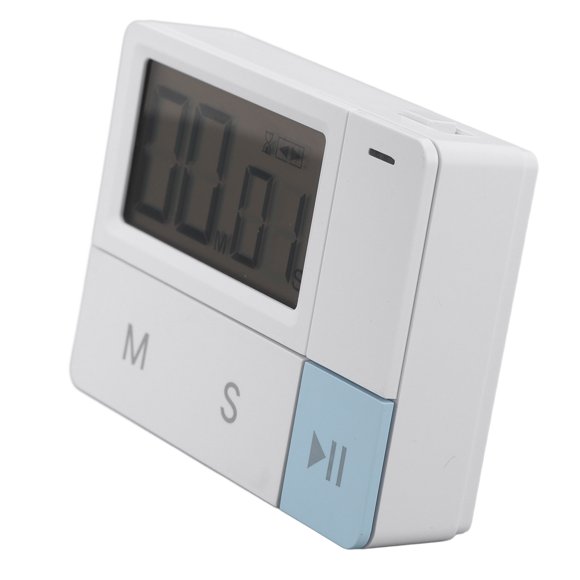 Small Digital Timer, Stopwatch Magnetic White Kitchen Timer Back Bracket with 32s Alarm for Kids for Cooking