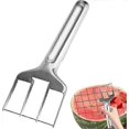 thumbnail image 1 of Watermelon Cutter Slicer Tool 430 Stainless Steel mango Slicer Fruit Cutter Melon Cutting Tool Kitchen Gadget Portable Practical Upgrade Silver Manual, 1 of 4