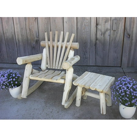 Furniture Barn USA™ White Cedar Log Rocker / Rocking Chair