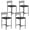 Gray Bar Stools with Black Seat, variant on Yiwa 36" Bar Height Dining Table Set for 2 - 3-Tier Storage Kitchen Table w/2 Upholstered Chairs, Space-Saving Countertop Set for Apartments, Breakfast Nook