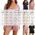 thumbnail image 3 of WRKEKC Pajama Shorts Set for Women Short Sleeve Top with Elastic Waist Shorts Sleepwear Loungewear Pajamas Sleep Set, 3 of 6