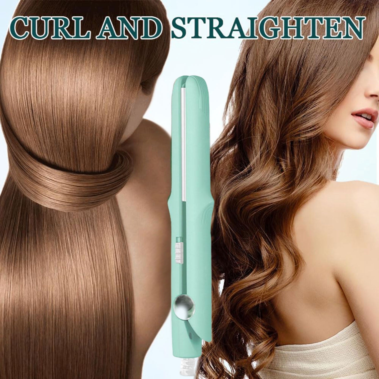 2 in 1 Hair Straightener And Curler Air Hair Straightener Holder Straightener Combo Curling Wand for Short Hair Curl Hair Straightener for Thick Hair Wide Hairstyles Straightening Comb And