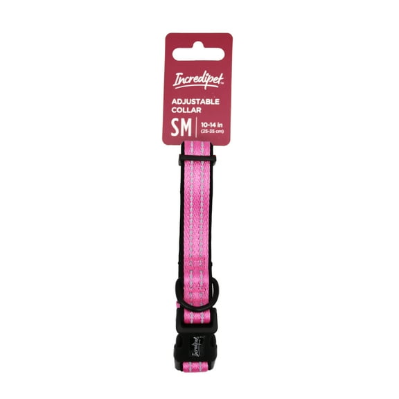 Incredipet Adjustable Pink Dog Collar for Small Dogs