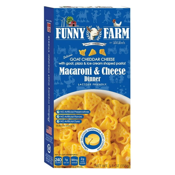 Funny Farm Macaroni & Cheese Dinner Goat Cheddar Cheese Shaped