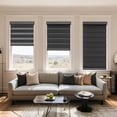 thumbnail image 3 of MYshade Cordless Zebra Blinds Black-34"W*72"H Pull Down Roller Window Shades Double Layer Light Control Free Stop Window Shades Day and Night Blinds Easy Installation for Home, 3 of 9