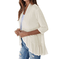 thumbnail image 2 of Cárdigan Abierto para Mujer, 3/4, Drapeado, Punto Suave, Color Albaricoque, Talla XL, 2 of 7