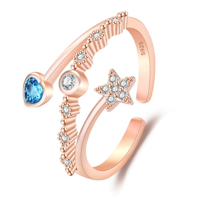 Guardurnaity Anillo abierto para mujer, nudillo de cristal estético Retro, regalo de joyería hecho a mano Ropa, zapatos y accesorios Miscelánea Roségold Guardurnaity AP010850-01