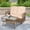 Brown, variant on 2-Person Outdoor Glider Bench Patio Double Swing Rocking Chair with Glass-Top Coffee Table, Patio Glider Wicker Porch Loveseat Seating Patio Steel Frame Chair Set with Cushion, Navy Blue