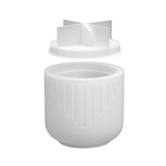Moule à Bougie avec Couvercle, Démoulage Facile, Silicone Non Collant Réutilisable, Support Rond pour Bougie, Moule de Rangement en Résine, Fournitures pour Bricolage