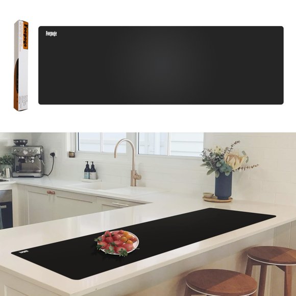 Alfombrilla de silicona para encimera de cocina Foepoge Black