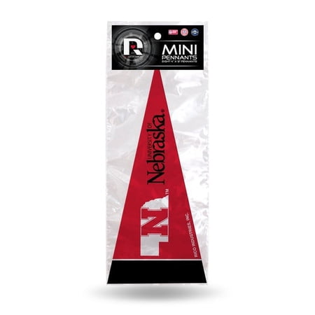 8 Pack Nebraska Mini Pennants - Licensed By Rico, 4" x 9"