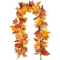 thumbnail image 1 of Guirnalda de arce otoñal – Guirnalda de follaje artificial de otoño de 5,9 pies/pieza, decoración colorida de otoño para el hogar, fiesta de boda (colores mezclados), 1 of 6