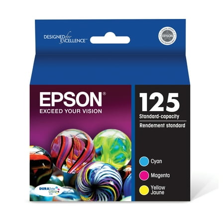EPSON 125 DURABrite Ultra Ink Standard Capacity Color Combo Pack (T125520-S) Works with Stylus NX-125, NX-127, NX-130, NX-230, NX-420, NX-530, NX-625, WorkForce WF-320, WF-323, WF-325, WF-520
